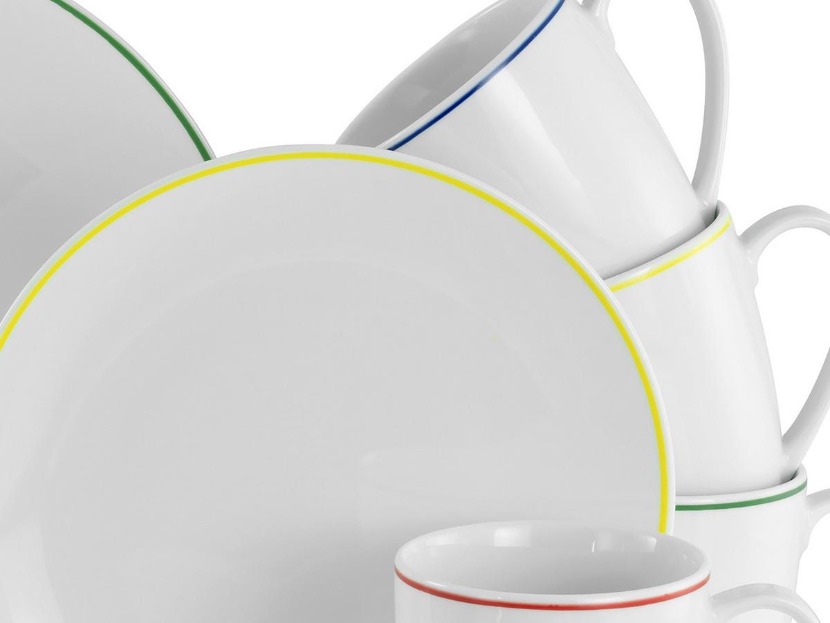 Kombinirani Servis Luna Color Line, 16-Delni - večbarvno, Basics, keramika - Creatable