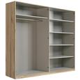Ormar S Klasičnim Vratima Complete - siva/boje hrasta, Design, staklo/drvni materijal (228/213/60cm) - Modern Living Ormar S Klasičnim Vratima Complete - siva/boje hrasta, Design, staklo/drvni materijal (228/213/60cm) - Modern Living