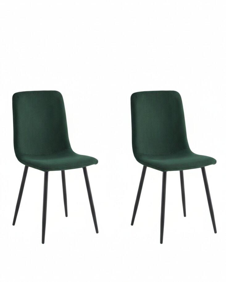 STUHL-SET LEIPZIG S 2ER-SET - Dunkelgrün/Schwarz, MODERN, Textil/Metall (44/92/54cm) - P & B