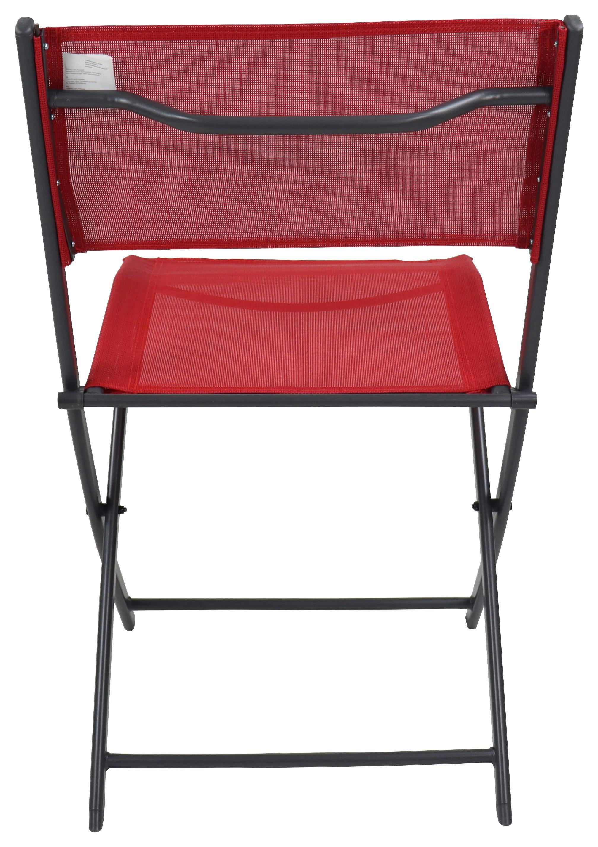 Set Vrtnih Stolov Sumila, Rdeča, 4-Delni - rdeča/črna, Moderno, kovina/tekstil (45/79/46cm) - Ambia Garden