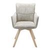 STOL MED ARMSTÖD TERESA - ljusgrå/naturfärgad, Modern, metall/trä (60/92,5/61cm) - Bessagi Home