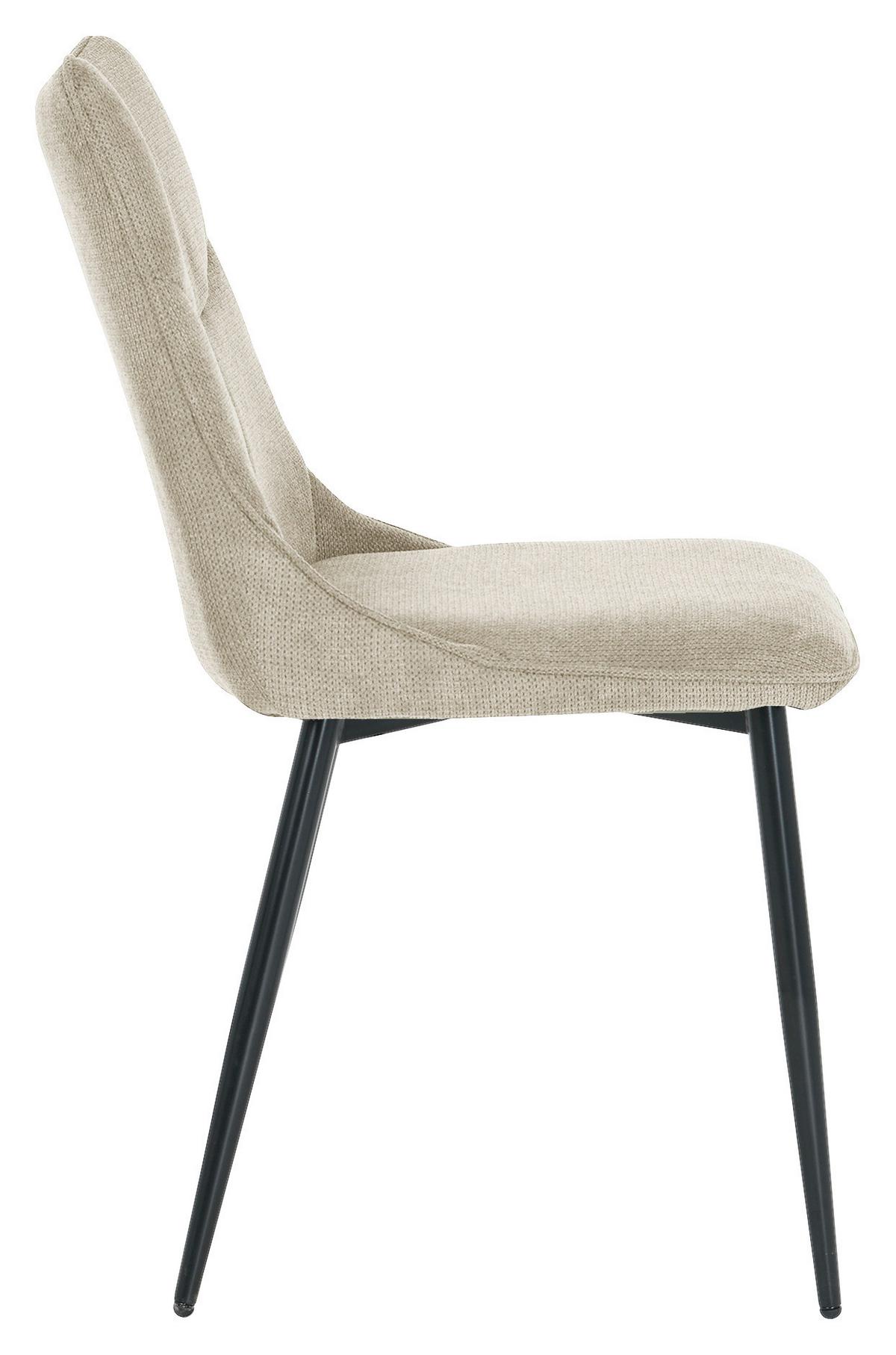 Stuhl-Set CARLO Taupe, Webstoff - Taupe/Schwarz, Design, Textil/Metall (59/88/47cm) - MID.YOU