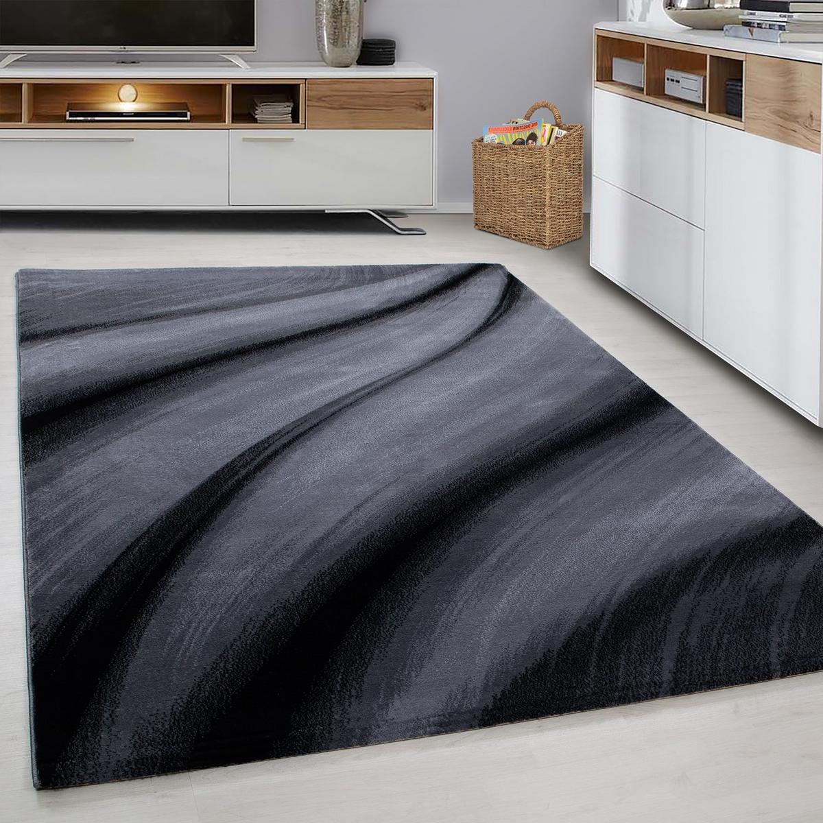 Webteppich Miami Schwarz ca. 200x290cm - Schwarz, Trend, Textil (200/290cm) - Novel