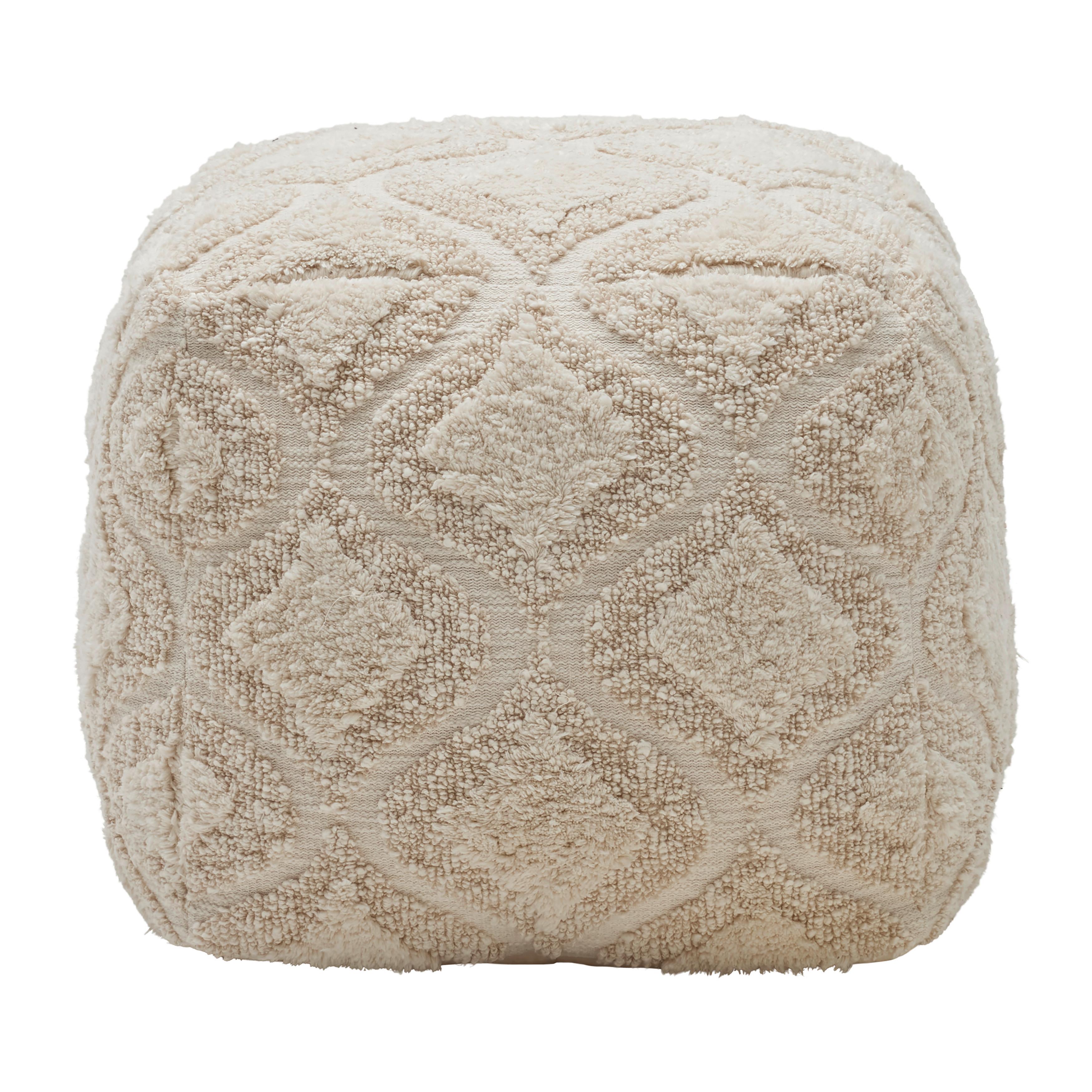 Pouf Leila Naturfarben 95% Baumwolle - Naturfarben, LIFESTYLE, Naturmaterialien/Textil (45/45/45cm) - Premium Living