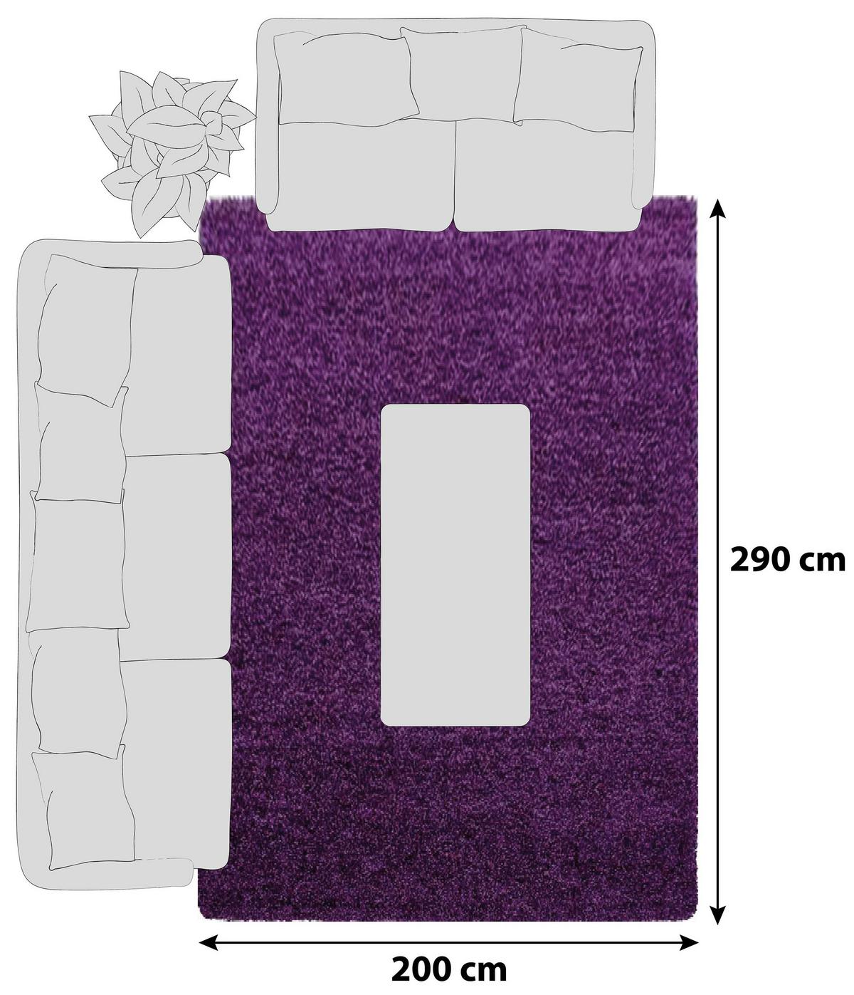 Hochflorteppich Dream Lila ca. 200x290cm - Lila, KONVENTIONELL, Textil (200/290cm) - Novel