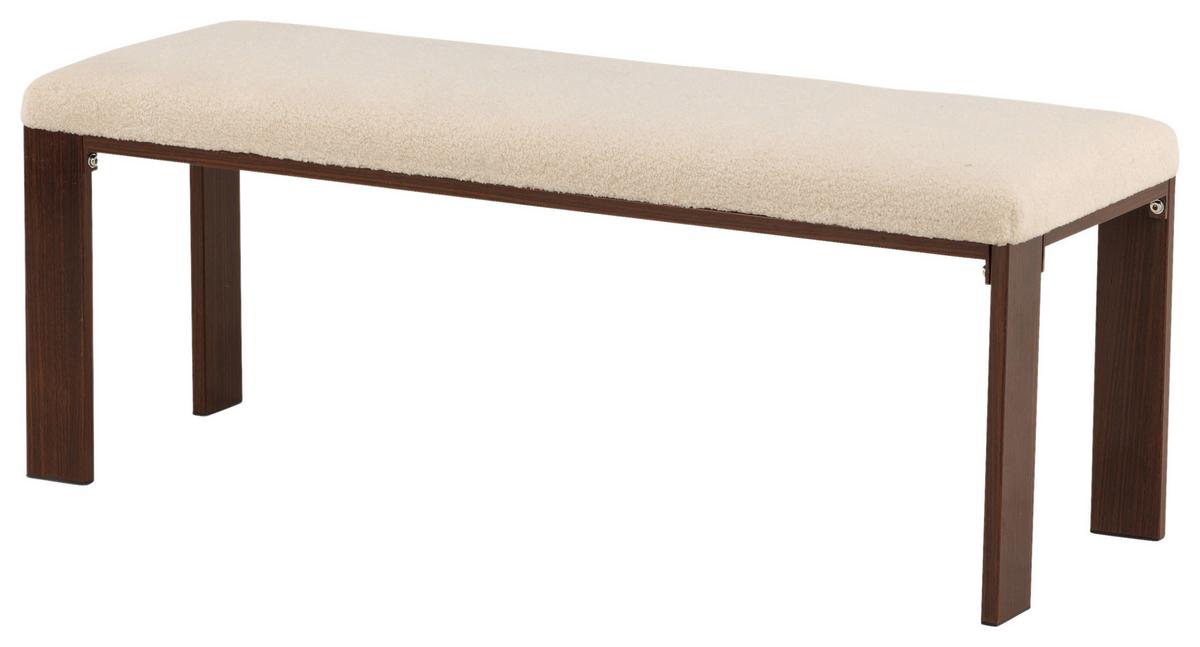 SITZBANK CHESTER - Walnussfarben/Weiß, Design, Textil/Metall (120/50/40cm) - Livetastic