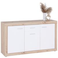 Comodă cu uși STRADA 3 - alb/stejar Artisan, Konventionell, material pe bază de lemn (149,1/86/41,8cm)