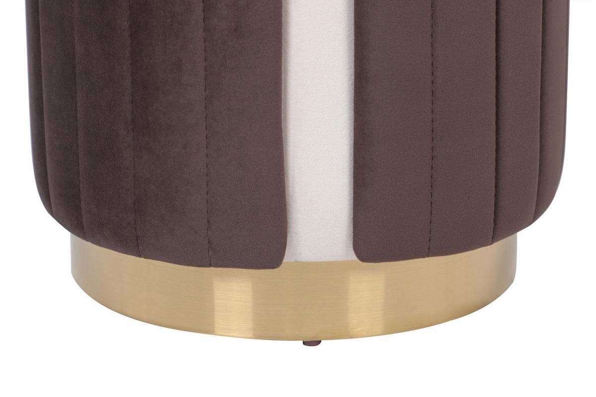 HOCKER CORVIN 125 - Beige/Goldfarben, Design, Textil/Metall (40/45cm) - Kayoom