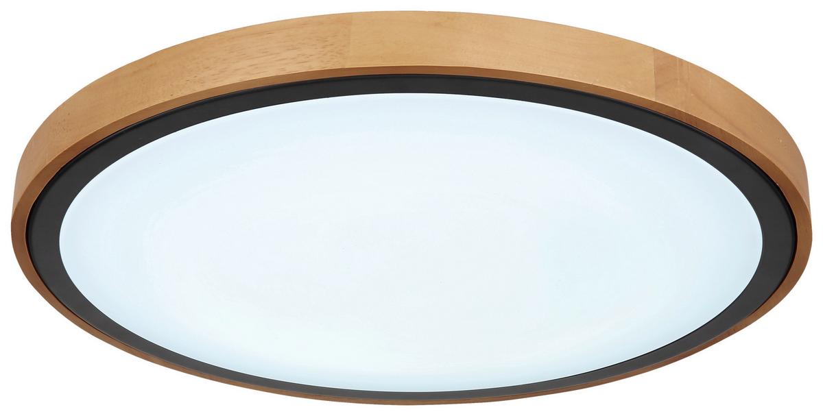 LAMPA SUFITOWA LED GRADEN - kolor ciemnego dębu/czarny, Design, tworzywo sztuczne/metal (43,7/11cm)