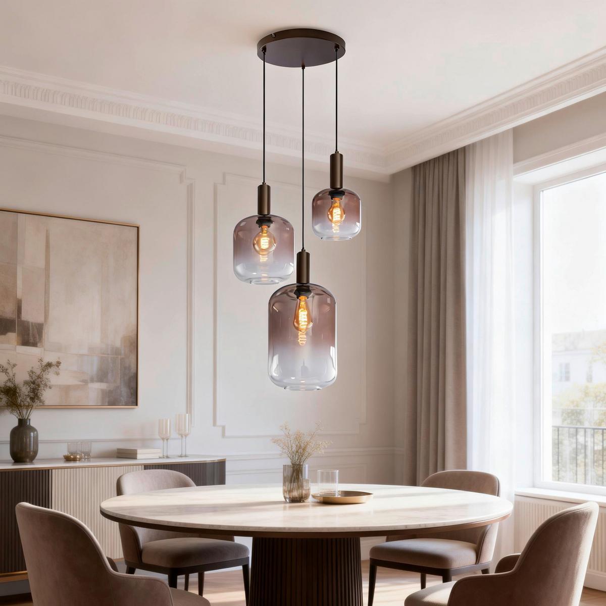 LAMPA WISZĄCA TINA - brązowy, Trend, metal/szkło (42/120cm) - Collett's Monde