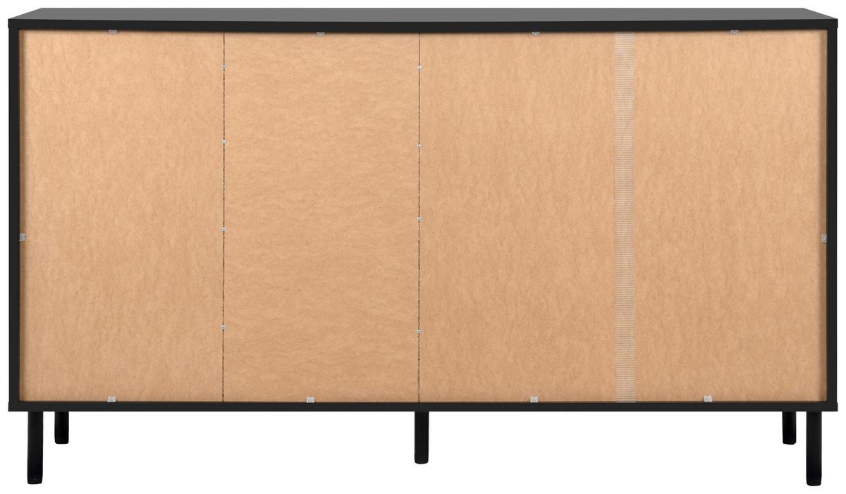 KOMODA SZEROKA MONZA - czarny/dąb artisan, Design, materiał drewnopochodny/metal (160/90/40cm) - Livetastic