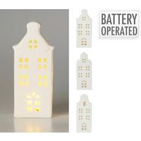 Led-es Dekor Ház Benny - fehér, kerámia (9,2/5/23,5cm)