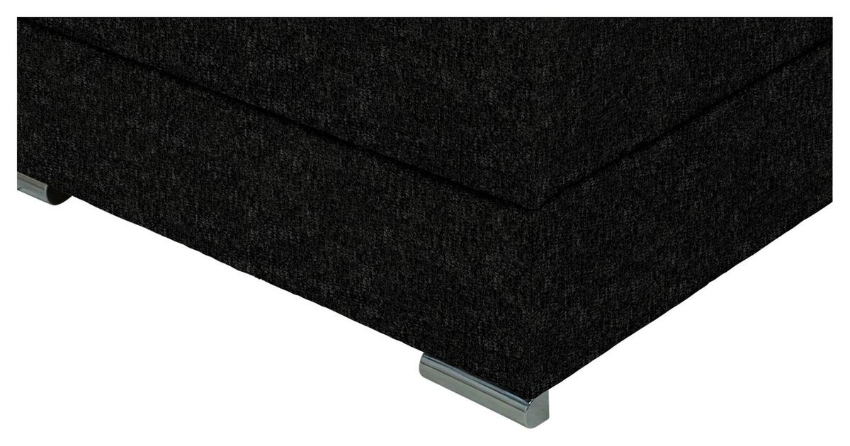 Boxspringbett London Schwarz ca. 180x200cm - Chromfarben/Schwarz, MODERN, Holz/Holzwerkstoff (180/200cm) - Premium Living