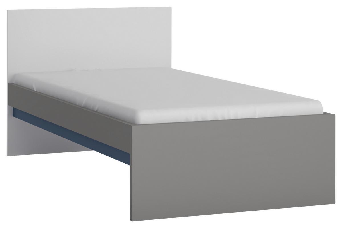 Krevet Laser - bijela/siva, Moderno, drvni materijal/plastika (90/200cm) - Modern Living