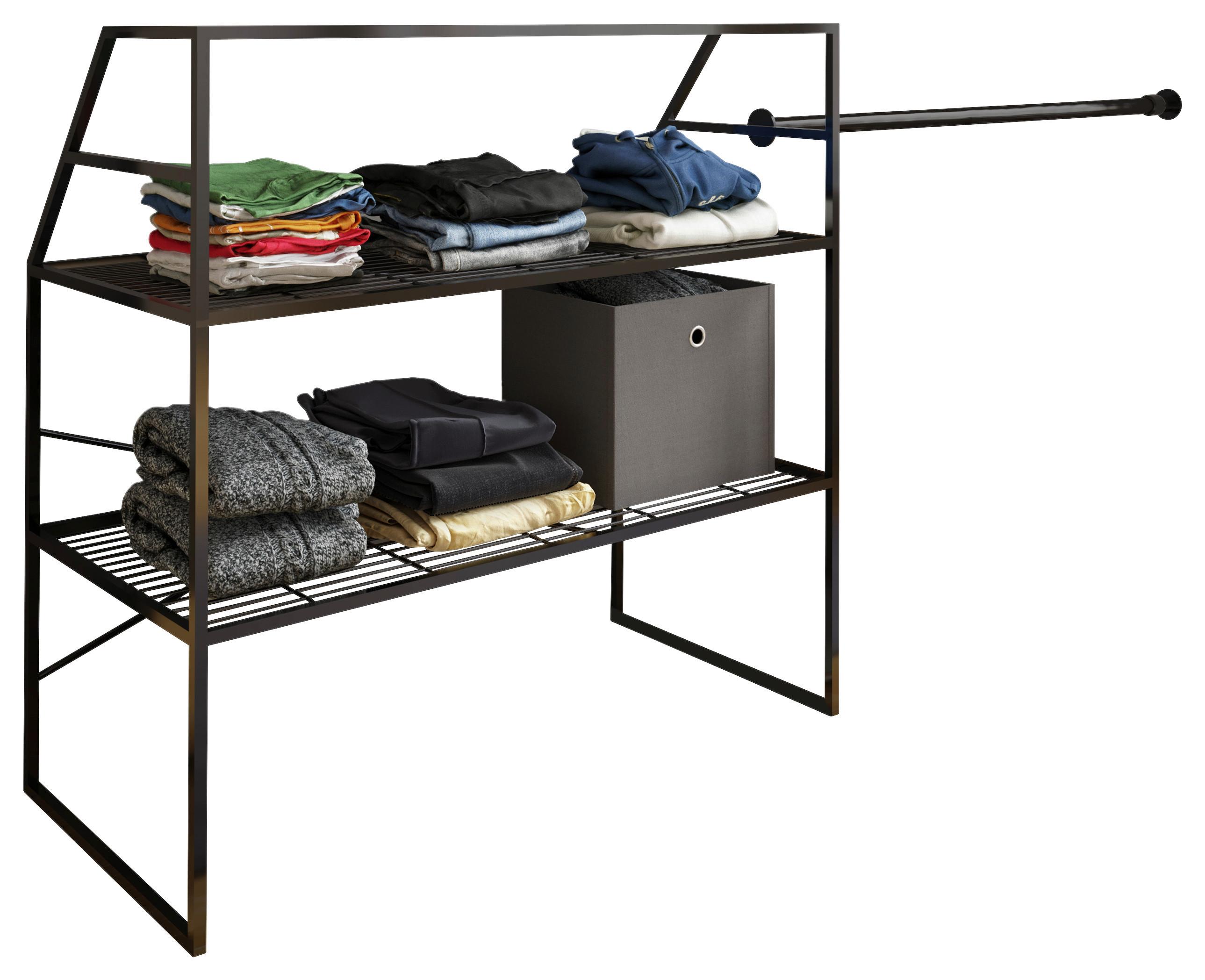 DACHSCHRÄGENREGAL DISAL - Schwarz, Design, Metall (100/100/50cm) - MID.YOU