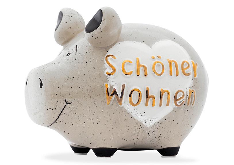 SKARBONKA 10028987 - biały/kolor złoty, Basics, ceramika (12,5/9/9cm)