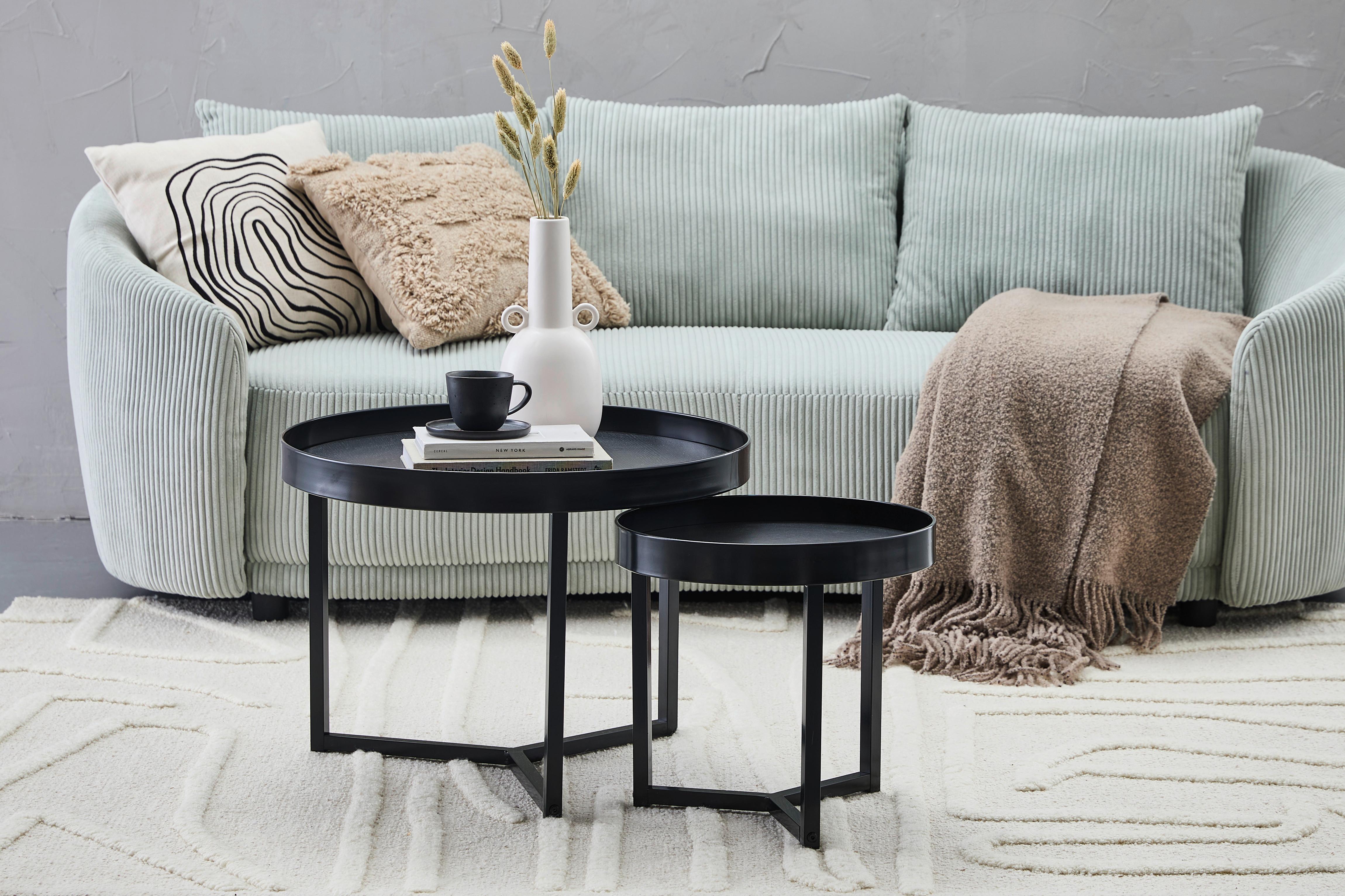 ZESTAW STOLIKÓW KAWOWYCH NINGBO - czarny, Design, materiał drewnopochodny/metal - MID.YOU