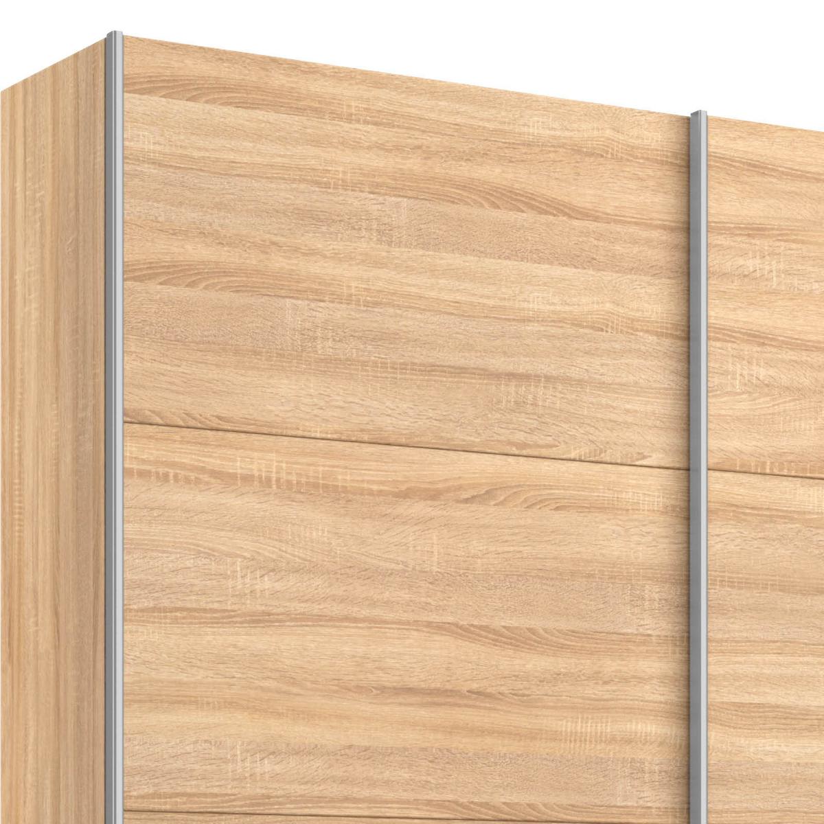 Schwebetürenschrank "Belluno", eiche - Alufarben/Sonoma Eiche, MODERN, Holzwerkstoff/Metall (181/210/62cm) - Rauch Möbel