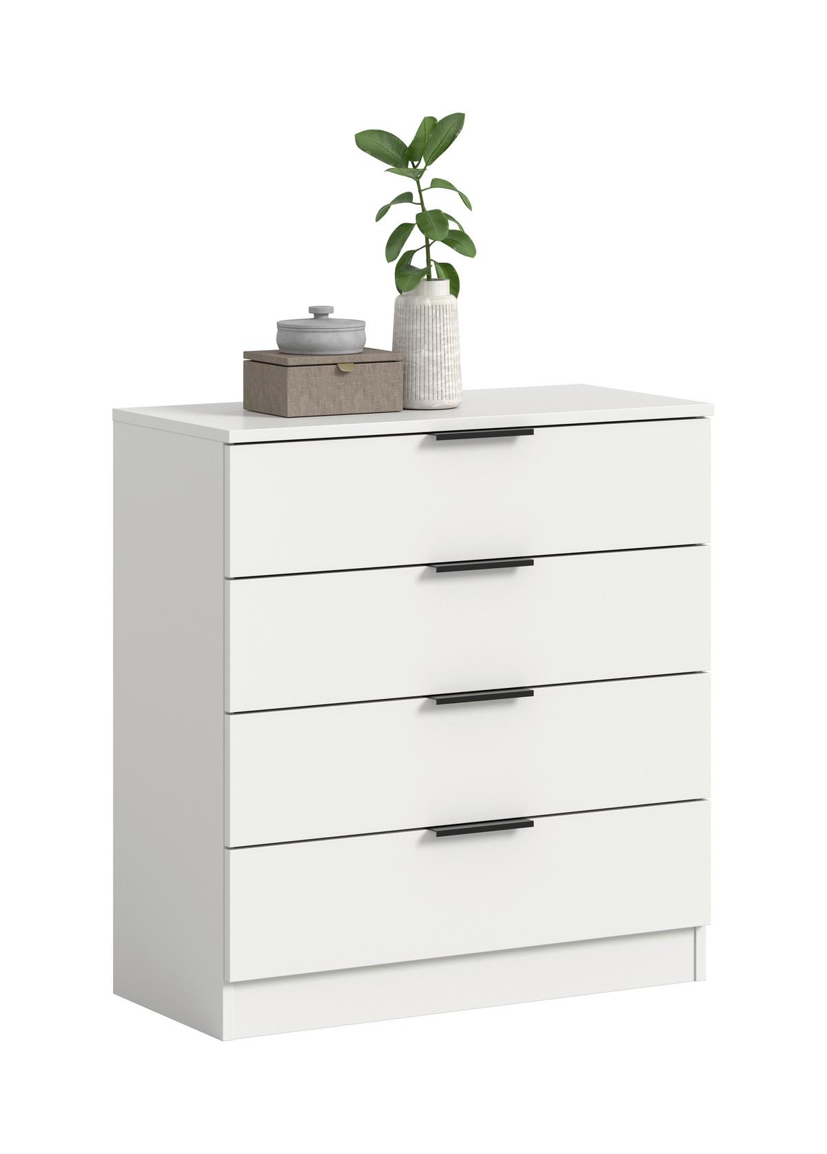 Kommode Kopenhagen Weiß - Schwarz/Weiß, Design, Holzwerkstoff/Kunststoff (74/80/35cm) - Livetastic