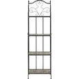 Gartenregal Ornella - Schwarz, MODERN, Stein/Metall (45/151/25cm) - Modern Living