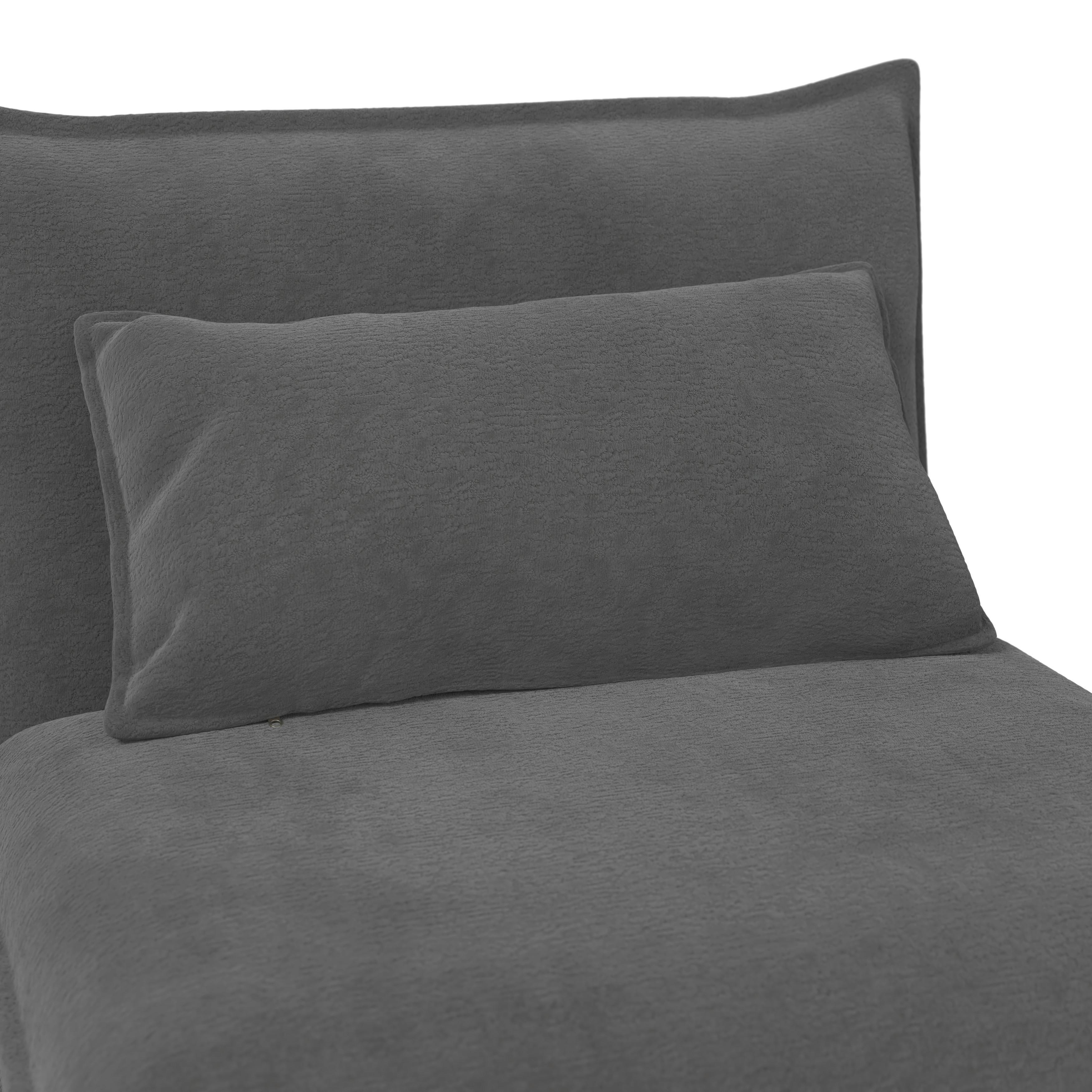 BÄDDFÅTÖLJ BELLA - mörkgrå/naturfärgad, Modern, metall/trä (85/76/84cm) - Bessagi Home