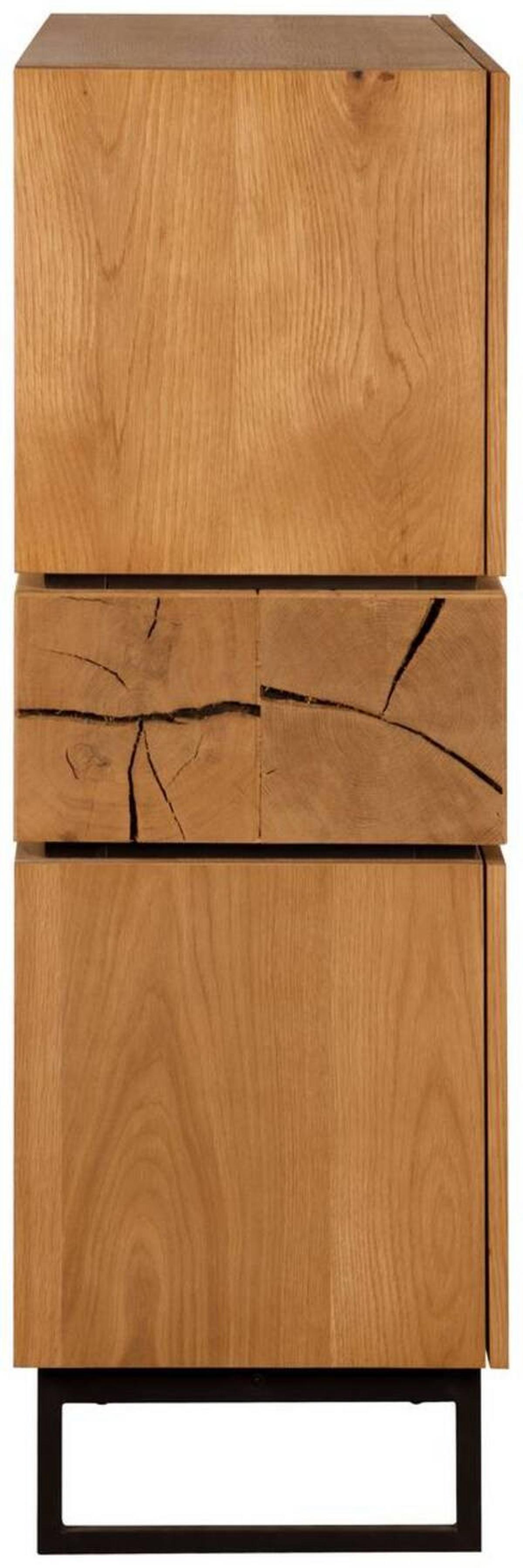 KOMODA SZEROKA OBAN - kolor dębowy/czarny, Design, materiał drewnopochodny/metal (120/119/40cm) - MID.YOU