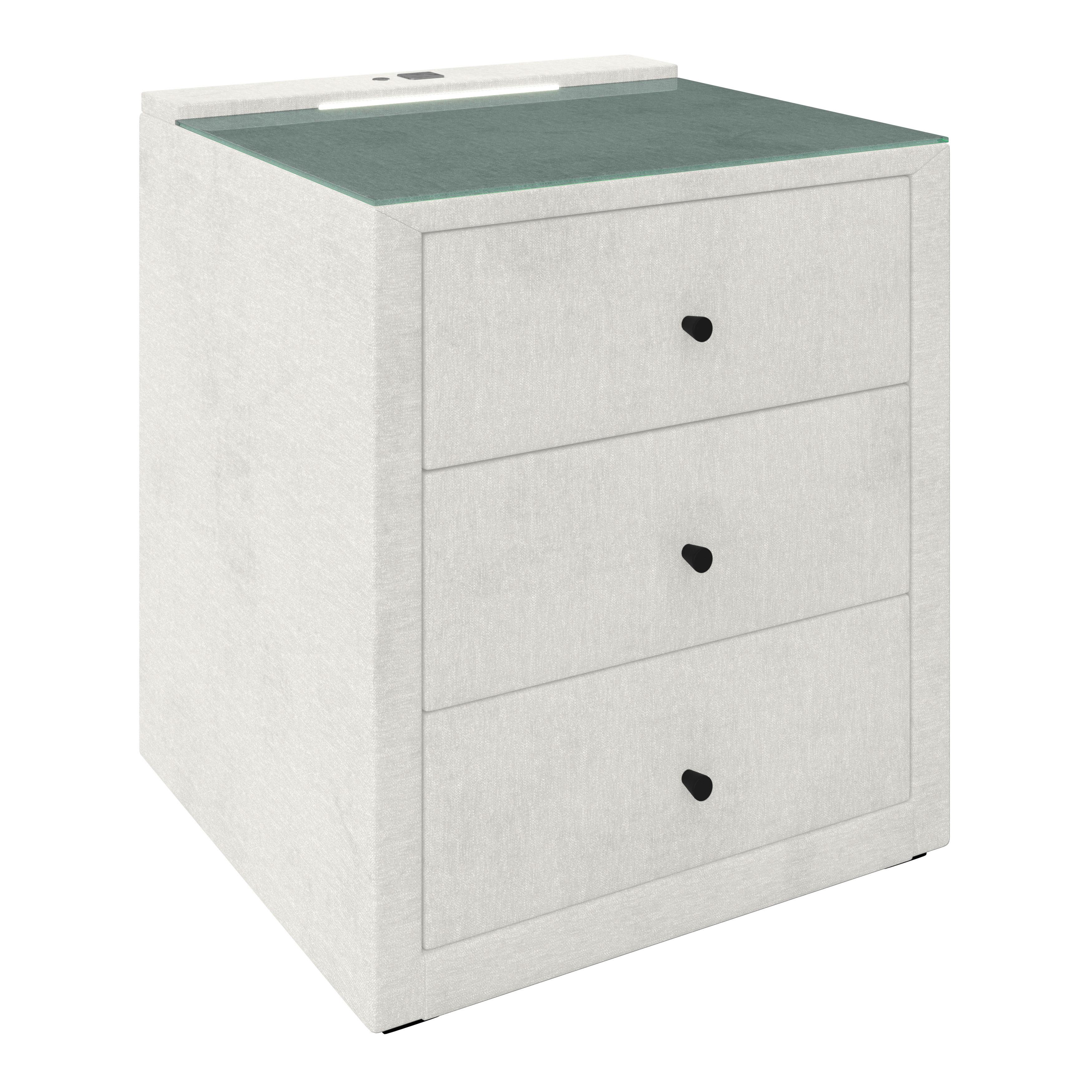 MAYA NOPTIERĂ - crem, Modern, plastic/sticlă (48/56/45,5cm)