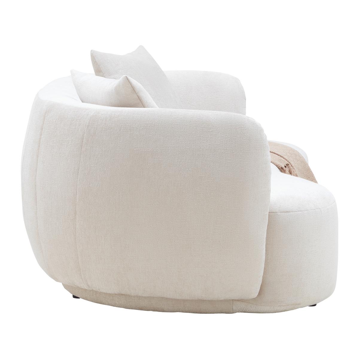 Velika Zofa Leonas, Bež, Polkrožna - črna/bež, Moderno, umetna masa/tekstil (235/72/110cm) - Premium Living