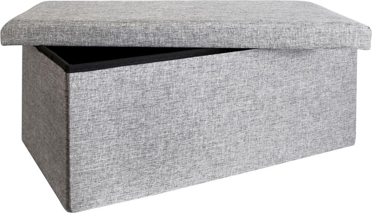 Sitzbox Grau Kunststoff faltbar mit Stauraum - Grau, Basics, Textil (76/38/38cm) - Echtwerk