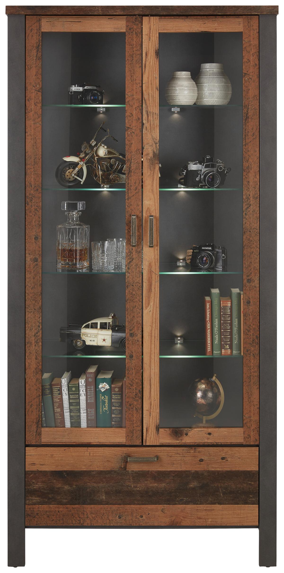 Vitrine Cardiff Braun - Braun, MODERN, Glas/Holzwerkstoff (94/194/40cm) - Mömax