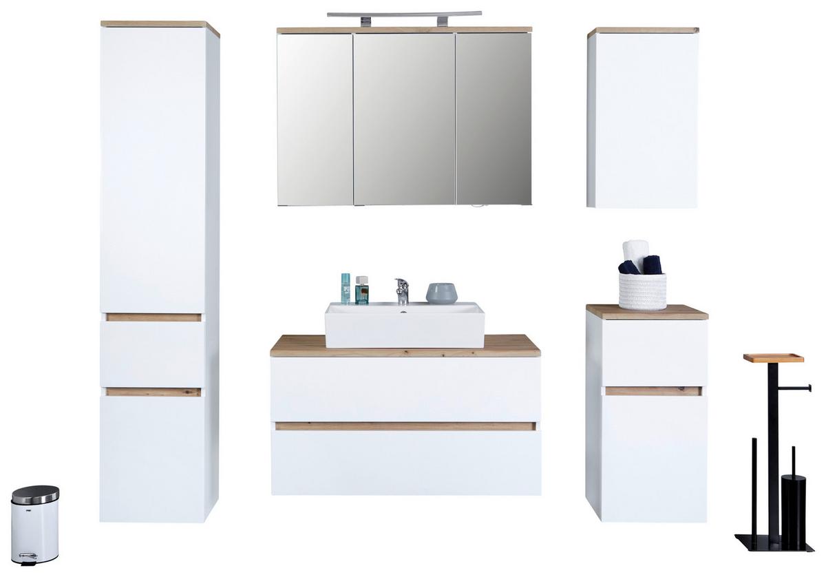 Omarica Za Pod Umivalnik Marbella, Bela, Hrast - bela, Moderno, leseni material/keramika (100/64,5/47cm) - Mömax