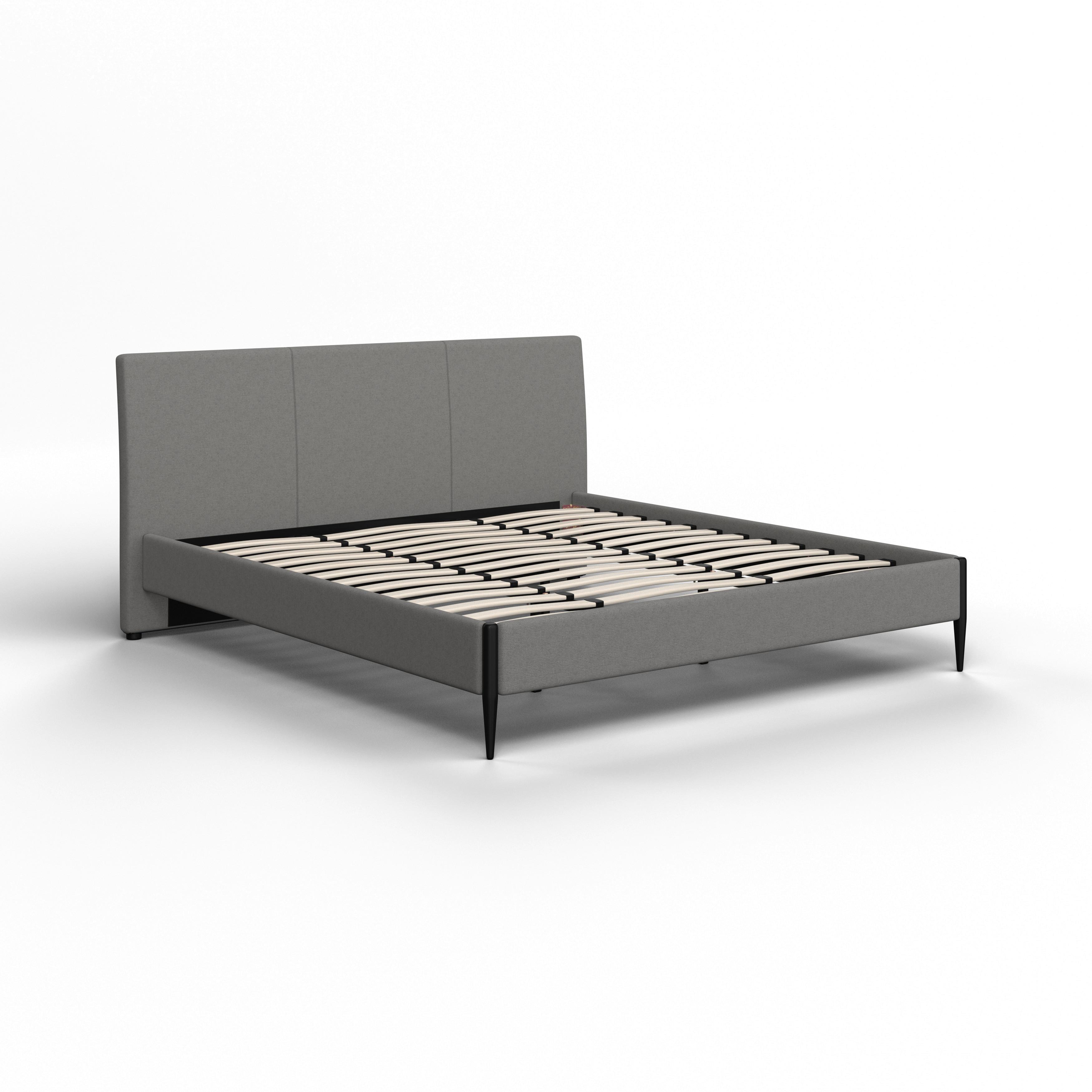 Oblazinjena Postelja Melisa - siva/črna, Moderno, kovina/tekstil (180/200cm) - Bessagi Home