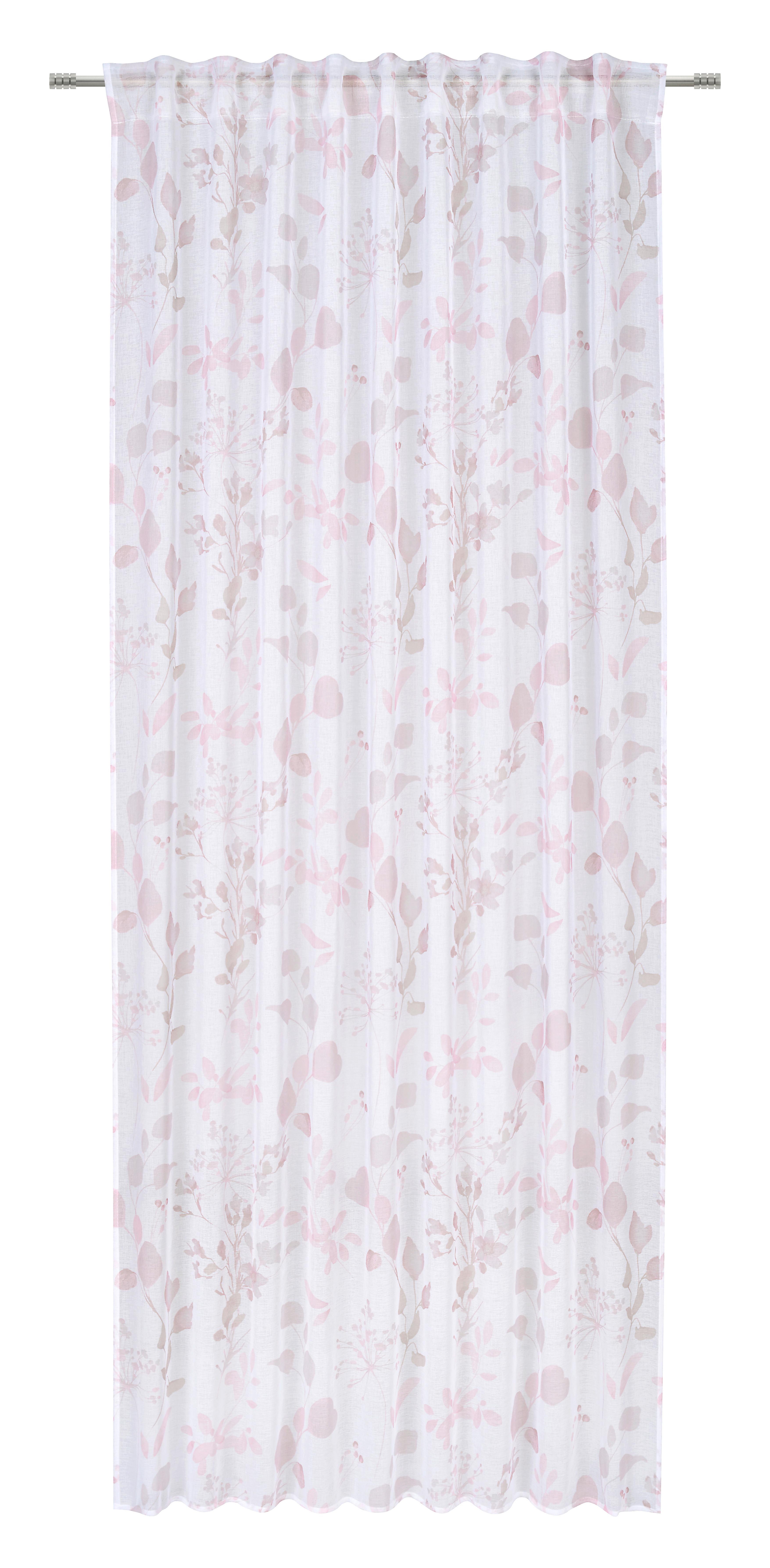 Draperie confecționată Olivia - roz deschis, textil (140/245cm) - Mömax
