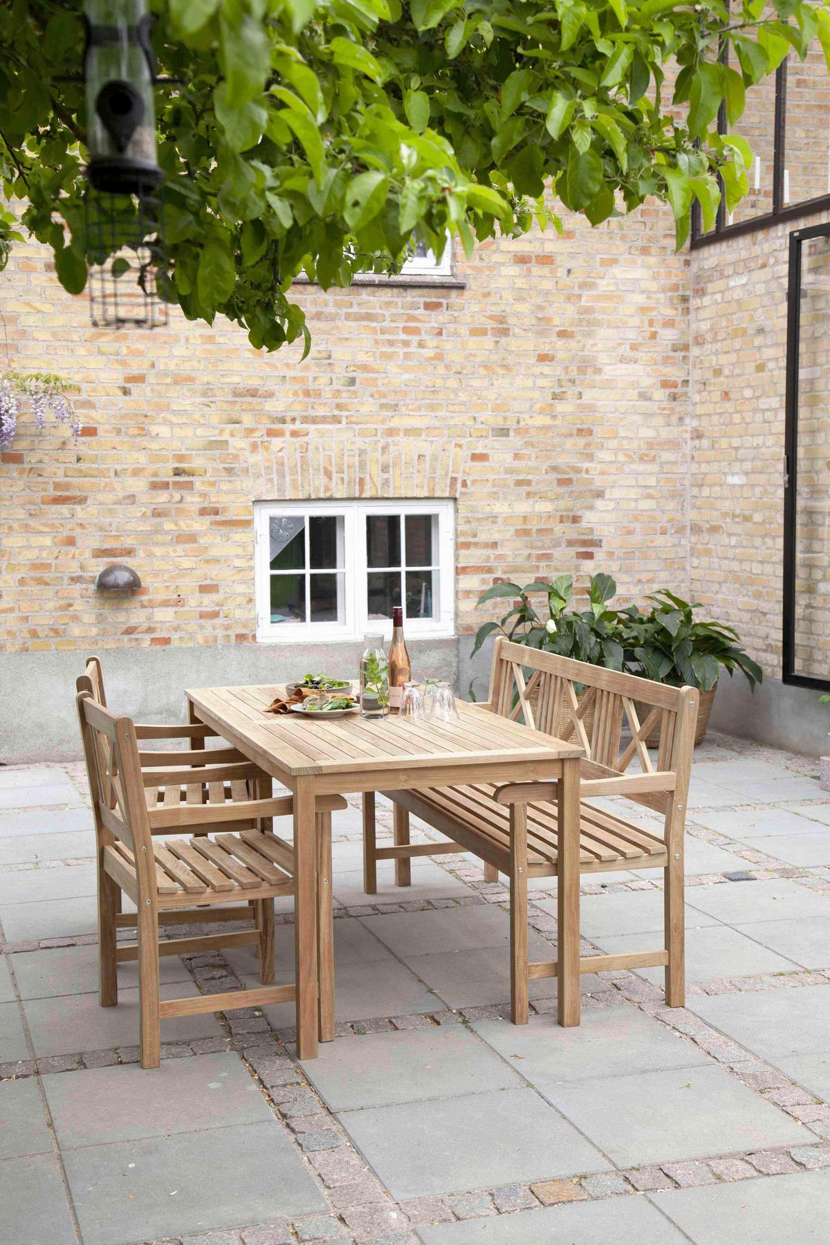 Gartenbank Rosenborg - Naturfarben/Teakfarben, Natur, Holz (58/89/150cm) - Gardenson