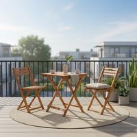 Balkonset "Porto" aus Eukalyptus, natur - Naturfarben, KONVENTIONELL, Holz (40/82/49cm) - Gardenson