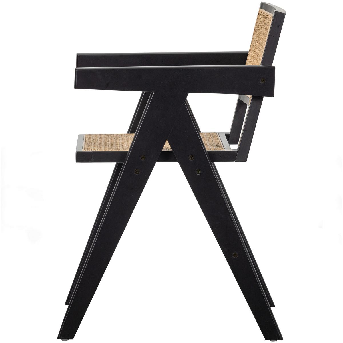 Armlehnstuhl Gunn Schwarz B: 54 cm - Schwarz/Naturfarben, Design, Holz (54/80/54cm) - Livetastic