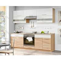 Bucătărie standard Corina - stejar Sonoma/alb, Modern, plastic/sticlă (220/214.9/60cm) - Mömax