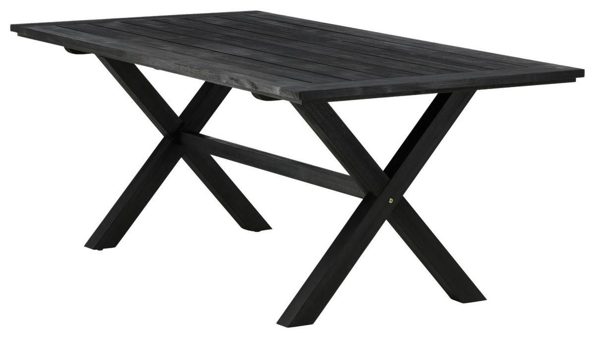 Gartentisch Rives ca. 200x100x75 cm Schwarz - Schwarz, KONVENTIONELL, Holz (200/100/75cm) - Gardenson