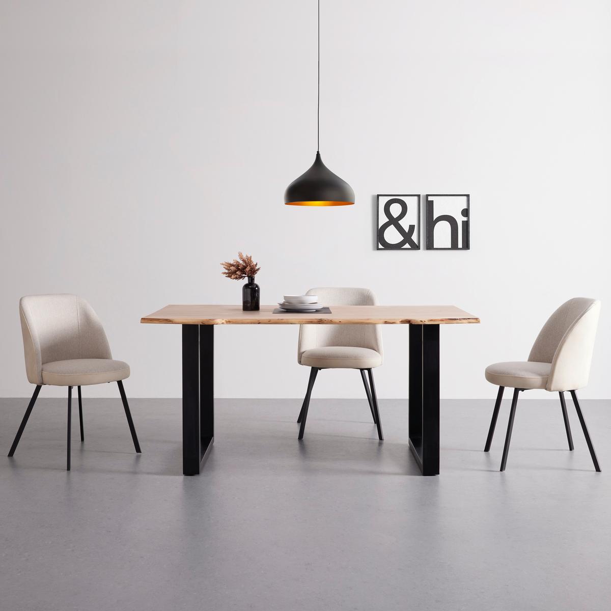 STÓŁ DO JADALNI MALMO - kolor akacjowy/czarny, Modern, metal/drewno (160/85/76cm) - Bessagi Home