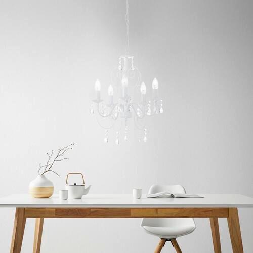 Hängeleuchte Pinja max. 40 Watt - Weiß, LIFESTYLE, Kunststoff/Metall (44/150cm) - Globo