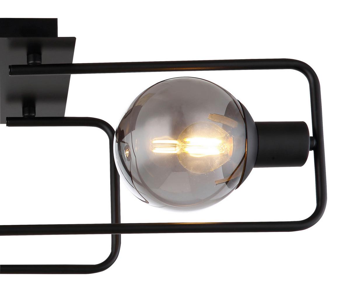 Deckenleuchte Blama max. 40 Watt - Schwarz, Design, Glas/Metall (61/23/19cm) - Globo