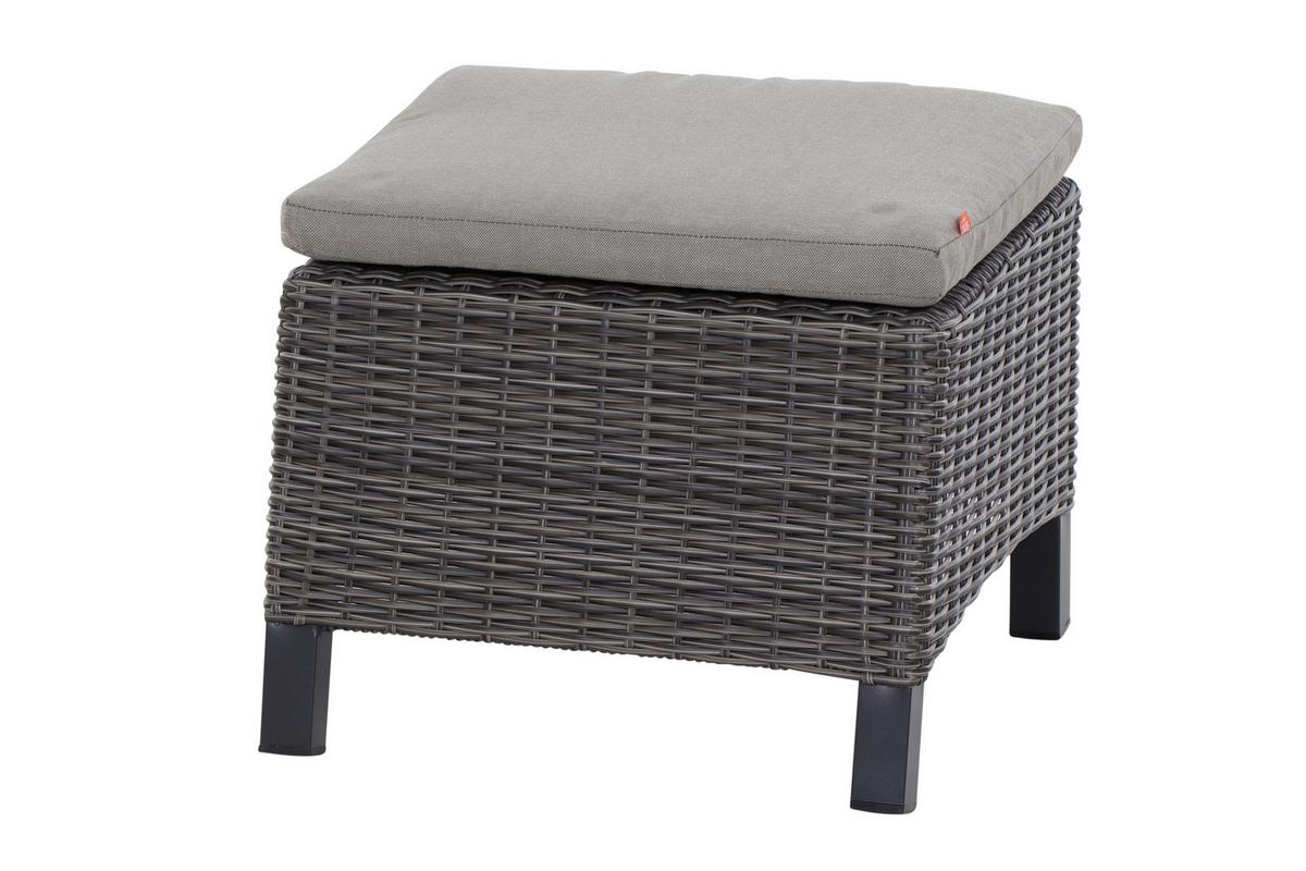 Relaxsessel Corido Grau mit Hocker - Grau, Basics, Keramik/Kunststoff (72/103/83cm) - Siena Garden