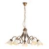 Kronleuchter Doppio Giro Bronzefarben max. 6 Watt - Bronzefarben, KONVENTIONELL, Glas/Metall (75/82cm)