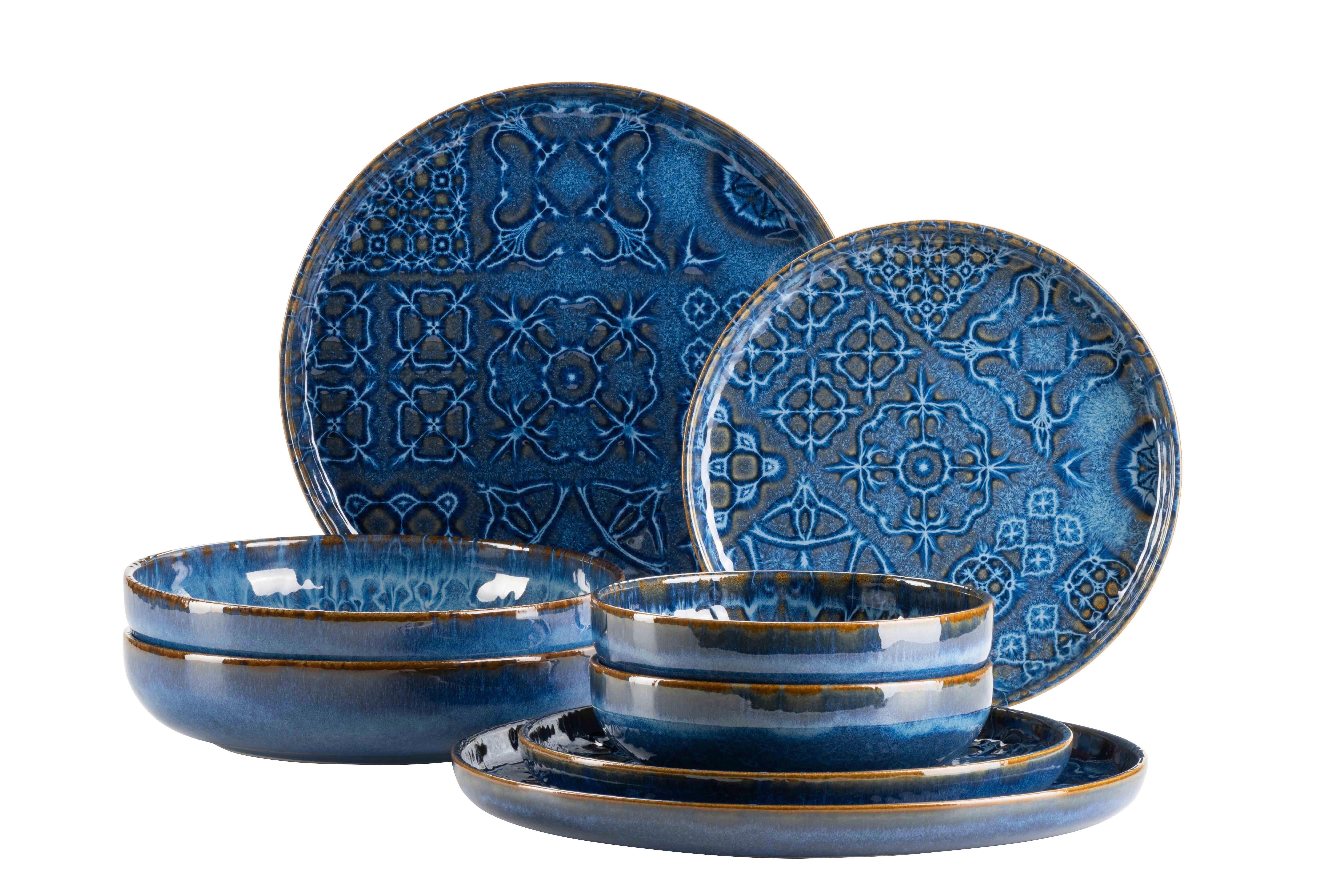 KOMBISERVICE TRAD. TILES BLAU - Dunkelblau, Basics, Keramik - Mäser