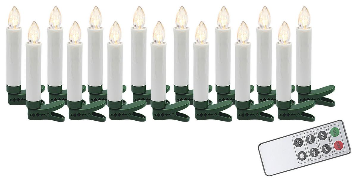 Christbaumkerze Christina Weiss, 16-teilig - Weiss (1,5/10cm) - Mömax