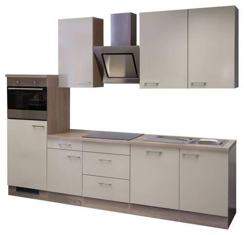 Kuhinjski Blok Z Aparati Nepal, Kašmir, Barva Hrasta - barve nerjavečega jekla/kašmir, Moderno, kovina/leseni material (280cm) - FlexWell