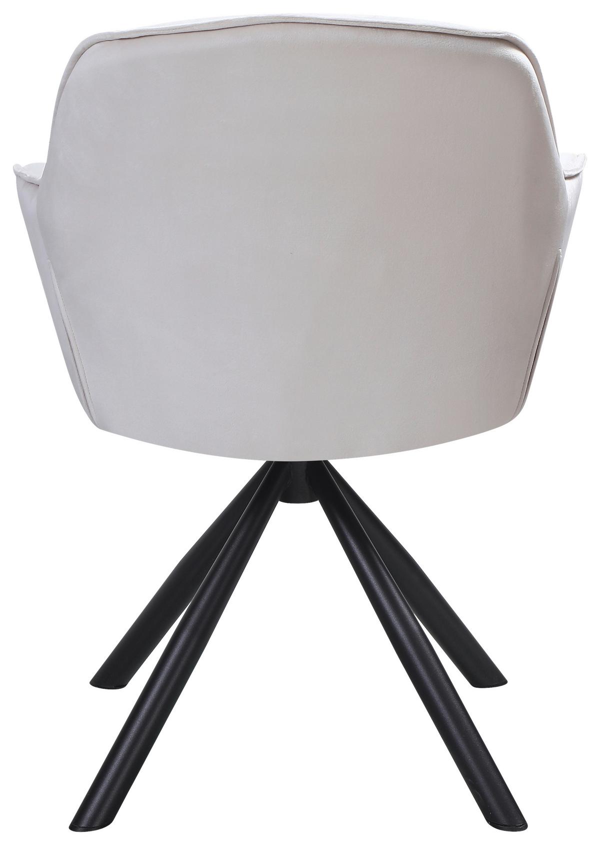 Naslanjač Silvi, Bež, Žamet, Vrtljiv - črna/bež, Konvencionalno, kovina/tekstil (62/85/62cm)