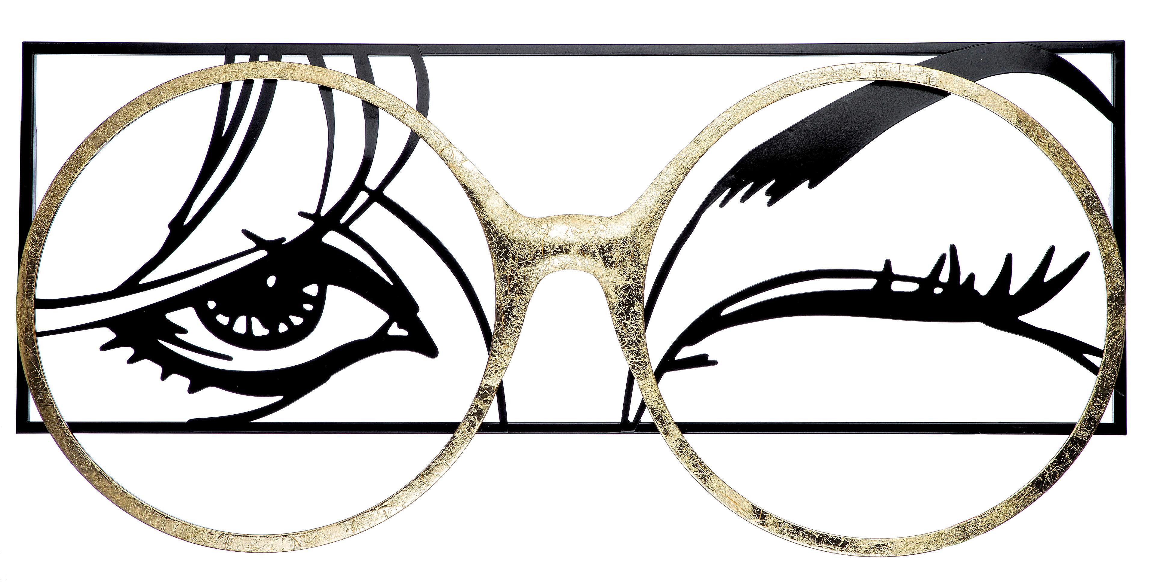 Metallbild Schwarz/Goldfarben - Goldfarben/Schwarz, Basics, Metall (90/42,5/3cm)