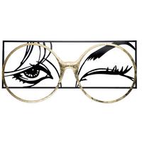 Metallbild Schwarz/Goldfarben - Goldfarben/Schwarz, Basics, Metall (90/42,5/3cm)