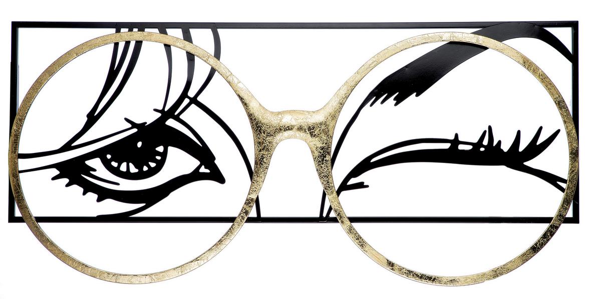 Metallbild Schwarz/Goldfarben - Goldfarben/Schwarz, Basics, Metall (90/42,5/3cm)